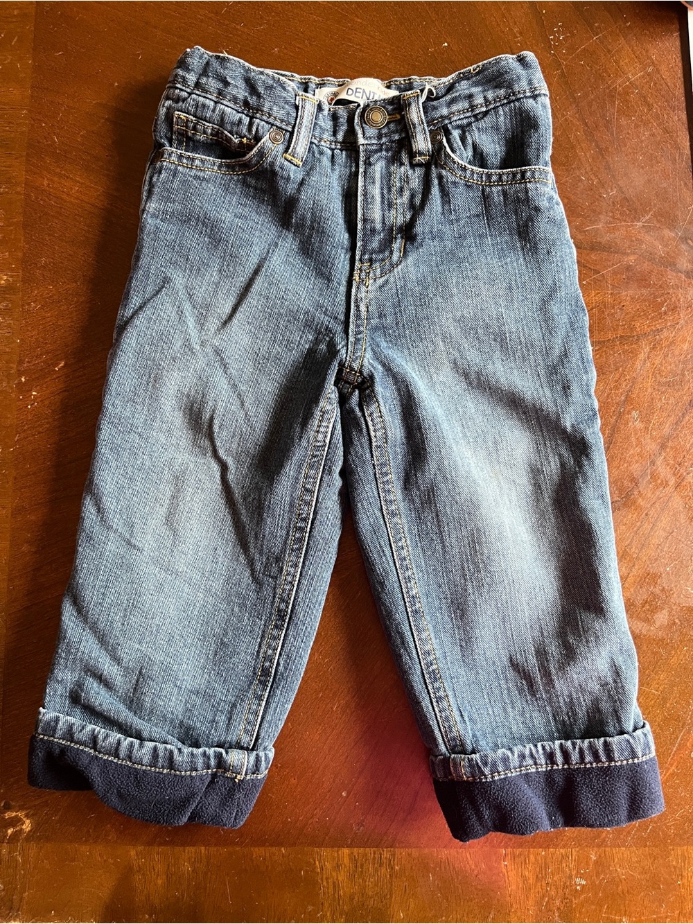 Kids Fleece-lined Insulated Jeans Pants, boys size 24 months